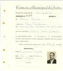 Registo de matricula de velocipedista em nome de Mário Romão, morador em Pero Pinheiro, com o nº de inscrição 6427.