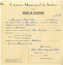 Registo de velocípede de marca Vilar, com o nº 7294, em nome de Leonel da Silva Vistas, morador em Morelena.