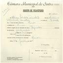 Registo de velocípede de marca Reynolds, com o nº 4750, em nome de Amaro Silvestre Timóteo, morador em Anços.