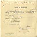 Registo de velocípede de marca Azur, com o nº 5785, em nome de Francisco Germano, morador em Albogas.