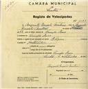 Registo de velocípede de marca Elgin, com o nº 2187, em nome de Augusto Duarte Matias, morador em Campo Raso.