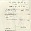 Registo de velocípede com o nº 4311, em nome de Manuel da Silva Paroco, morador em Faião.