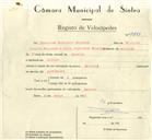 Registo de velocípede de marca Especial, com o nº 9853, em nome de Francisco Ramalhete Roussado, morador em Maceira.