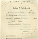 Registo de velocípede de marca Olympique, com o nº 78, em nome de António Mateus Mechas, morador em Almoçageme.