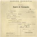 Registo de velocípede com o nº 409, em nome de Manuel Roque, morador em Maceira.