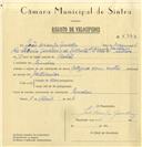 Registo de velocípede de marca Citifix, com o nº 6373, em nome de João Araújo Guedes, morador em Queluz.