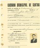 Registo de matricula de velocipedista em nome de António João Lourenço, morador na Ulgueira, com o nº de inscrição 2129.