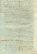 Sentença apostólica da licença matrimonial passada por Dom António Caetano Maciel Calheiros, Arcebispo de Lacedemónia, a favor de Sebastião Duarte e Catarina Maria, moradores na freguesia da Terrugem.