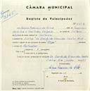 Registo de velocípede de marca Olga, com o nº 5273, em nome de António Francisco da Silva, morador em Avª Barão de Almeida Santos, Sintra.