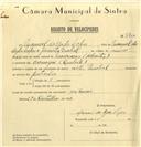 Registo de velocípede de marca Cicles Pombal, com o nº 6702, em nome de Manuel dos Anjos Lopes, morador em Carenque.