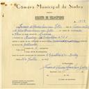 Registo de velocípede de marca Vilar com motor Cuciolo, com o nº 5882, em nome de Inácio de Oliveira Soares Van Zeller, morador em Queluz.