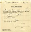 Registo de velocípede de marca Sachs, com o nº 7765, em nome de Domingos da Silva Silvério, morador em Negrais.