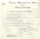 Registo de velocípede de marca Sachs, com o nº 8980, em nome de Carpintaria Mecânica de Rio de Mouro, Lda, com estabelecimento em Rio de Mouro.