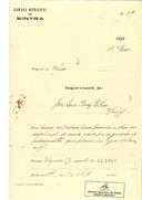 Ampliação de arrecadação em Mucifal em nome de José Luís Brás Rilhas com o Processo OB nº 119/1923, com a licença de construção nº 104 de 14/04/1923.