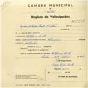 Registo de velocípede de marca Champion, com o nº 2958, em nome de Jacinto Lopes Baeta & Filhos, morador em Estefânia.