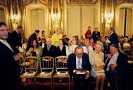 Marquesa de Cadaval a assistir ao Concurso Internacional de Piano Vendôme, Recital de Finalistas, no Palácio Nacional de Queluz, sala da música, durante o Festival de Música de Sintra.