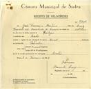 Registo de velocípede de marca Renol, com o nº 9702, em nome de João Francisco Martins, morador em Sacotes.