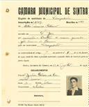Registo de matricula de velocipedista em nome de Heitor Maceira Caetano, morador em São João, com o nº de inscrição 2057.