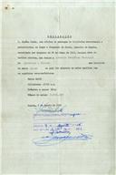 Registo de velocípede de marca Dover, com o nº 9249, em nome de Armando Perpetuo Parcelas, morador em Assafora.