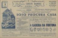 Programa do filme "Tótó Procura Casa" com a participação de Ada Mangini, Marisa Merlini, Folco Luli e Lea Molfesi.