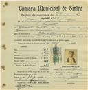 Registo de matricula de velocipedista em nome de António Joaquim Timóteo, morador em Magoito, com o nº de inscrição 591.