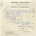Registo de velocípede com o nº 4894, em nome de António Augusto Vilas Boas Casemiro de Moura, morador em Praia das Maçãs.