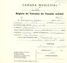 Registo de um veiculo de duas rodas tirado por um animal de espécie asinina destinado a transporte de mercadorias em nome de Joaquim Lopes, morador no Algueirão.