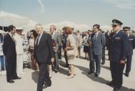 Mário soares, Presidente da República Portuguesa, e Rui Silva, Presidente da Câmara Municipal de Sintra, na comemoração do aniversário da Base Aérea n.º 1 de Sintra.