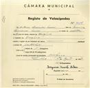 Registo de velocípede com o nº 3214, em nome de António Fernandes Neves, morador em Assafora.