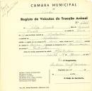 Registo de um veiculo de duas rodas tirado por dois animais de espécie bovina destinado a transporte de mercadorias em nome de Filipe Duarte, morador em Alpolentim.