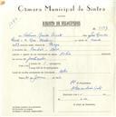 Registo de velocípede de marca Helios, com o nº 5591, em nome de António Rosado Peixoto, morador em Pendão.