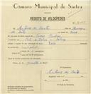 Registo de velocípede de marca Raio, com o nº 8045, em nome de António dos Santos, morador em Vale de Lobos.