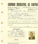 Registo de matricula de velocipedista em nome de Manuel de Matos, morador em Ranholas, com o nº de inscrição 1924.