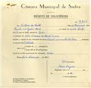 Registo de velocípede de marca Famel com motor Vitória, com o nº 9766, em nome de António dos Santos, morador em Belas.