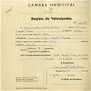 Registo de velocípede de marca Helios, com o nº 2051, em nome de Maria Manuela Gonzalea Alvarez, moradora em Praia das Maçãs.