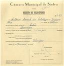 Registo de velocípede com o nº 7683, em nome de António Manuel da Costa Filipe, morador em Albarraque.