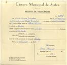 Registo de velocípede com o nº 9738, em nome de Carlos Correia Gonçalves, morador em Queluz.