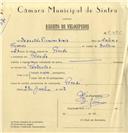 Registo de velocípede com o nº 6485, em nome de Sebastião Firmino Dinis, morador em Penedo.