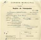 Registo de velocípede de marca Champion, com o nº 3420, em nome de Joaquim António Freitas, morador em Bolelas.
