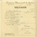 Registo de velocípede de marca Raio, com o nº 6017, em nome de António Silvestre Simões, morador em Negrais.