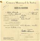 Registo de velocípede de marca Cicles Kevel, com o nº 6682, em nome de Isidro Miranda, morador em Sintra.