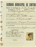 Registo de matricula de velocipedista em nome de Belvino Caetano Barra, morador em Lameiras, com o nº de inscrição 917.