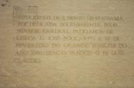 Inscrição numa placa da Igreja de São Bento de Massamá.