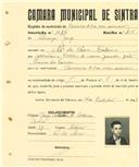 Registo de matricula de carroceiro 2 ou mais animais em nome de Policarpo Jorge, morador no Pé da Serra, Colares, com o nº de inscrição 1276.