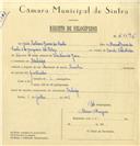 Registo de velocípede de marca Aranha, com o nº 6496, em nome de José António Gomes dos Santos, morador em A-da-Beja.