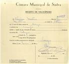 Registo de velocípede com o nº 9877, em nome de Francisco Martins, morador em Sabugo.