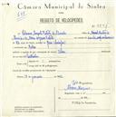 Registo de velocípede de marca Vilar com motor Cuciolo, com o nº 5554, em nome de Silvano Augusto Batista de Almeida, morador em Belas.