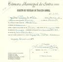 Registo de um veiculo de duas rodas tirado por um animal de espécie muar destinado a transporte de mercadorias em nome de José Pereira da Silva, morador no Cacém.