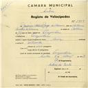 Registo de velocípede com o nº 2955, em nome de Joaquim António Jorge de Oliveira, morador em Pero Pinheiro.