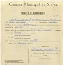 Registo de velocípede de marca V.N. com motor, com o nº 6882, em nome de António Augusto de Carvalho, morador em Sintra.